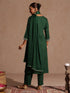 Janasya Women's Maroon Rayon Yoke Embroidered Sequinned Straight Kurta Set With Dupatta